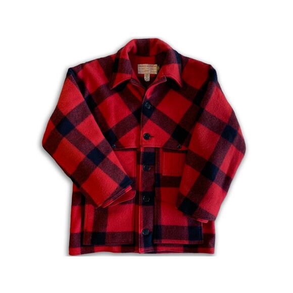 Vintage FILSON Double Mackinaw Wool Cruiser Medium (Size 40) Buffalo Red